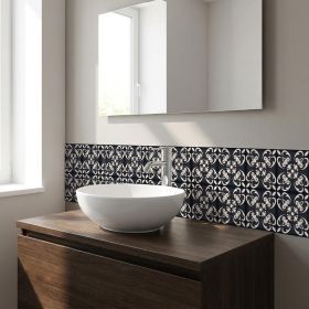 8" x 8" Black And White Peel And Stick Removable Tiles