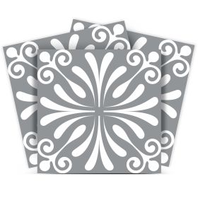 7" X 7" Gray And White Spire Peel And Stick Removable Tiles