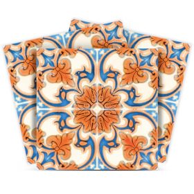 7" x 7" Blue And Orange Peel And Stick Removable Tiles