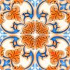 7" x 7" Blue And Orange Peel And Stick Removable Tiles