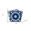 5" X 5" Midnight Blue And White Peel And Stick Removable Tiles