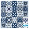 7" X 7" Midnight Blue And White Peel And Stick Removable Tiles