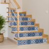 7" X 7" Midnight Blue And White Peel And Stick Removable Tiles