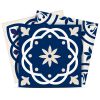 7" X 7" Midnight Blue And White Peel And Stick Removable Tiles