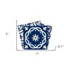 7" X 7" Midnight Blue And White Peel And Stick Removable Tiles