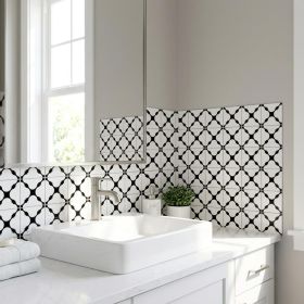 5" X 5" Black And White Tri Peel And Stick Tiles