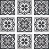 7" X 7" Black White And Gray Baz  Peel And Stick Removable Tiles