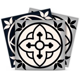 7" X 7" Black And White Rory Peel And Stick Removable Tiles