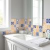 4" X 4" Yellow White And Blues Peel And Stick Removable Tiles