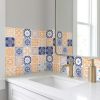 5" X 5" Yellow White And Blues Peel And Stick Removable Tiles