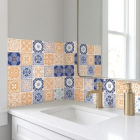 5" X 5" Yellow White And Blues Peel And Stick Removable Tiles