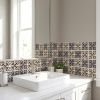 4" X 4" Light Grey And Cream Orchid Peel And Stick Removable Tiles
