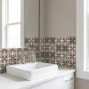 5" X 5" Light Grey And Cream Orchid Peel And Stick Removable Tiles