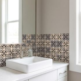 5" X 5" Light Grey And Cream Orchid Peel And Stick Removable Tiles