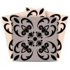 6" X 6" Light Grey And Cream Orchid Peel And Stick Removable Tiles