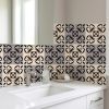 6" X 6" Light Grey And Cream Orchid Peel And Stick Removable Tiles