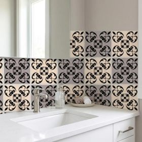 6" X 6" Light Grey And Cream Orchid Peel And Stick Removable Tiles