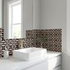 4" X 4" Intertwined Black And Cream Peel And Stick Removable Tiles
