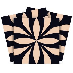 5" X 5" Intertwined Black And Cream Peel And Stick Removable Tiles