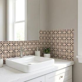 4" x 4" Cream Vinyl Peel And Stick Removable Tiles