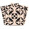 6" X 6" Cream And Black Mosaic Peel And Stick Removable Tiles