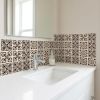 6" X 6" Cream And Black Mosaic Peel And Stick Removable Tiles