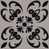 4" X 4" Black And White Orchid Peel And Stick Removable Tiles