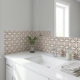 5" X 5" Charcoal And White Mosaic Peel And Stick Removable Tiles