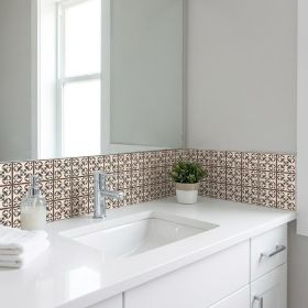 6" X 6" Charcoal And White Mosaic Peel And Stick Removable Tiles