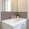 4" X 4" Light Brown And White Mosaic Peel And Stick Removable Tiles