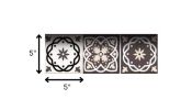 5" X 5" Light Brown And White Mosaic Peel And Stick Removable Tiles