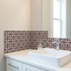 6" X 6" Light Brown And White Mosaic Peel And Stick Removable Tiles