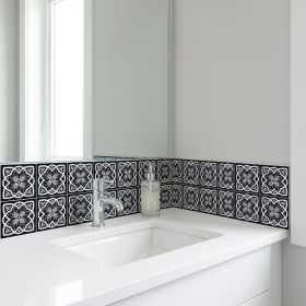 5" X 5" Black White And Tan Peel And Stick Removable Tiles
