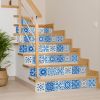5" X 5" Dark And Light Blue Mosaic Peel And Stick Removable Tiles