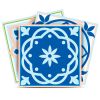 6" X 6" Dark And Light Blue Mosaic Peel And Stick Removable Tiles
