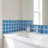 6" X 6" Dark And Light Blue Mosaic Peel And Stick Removable Tiles