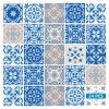 7" x 7" Blue Vinyl Peel And Stick Removable Tiles