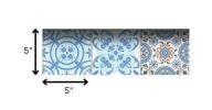 5" X 5" Ocean Blue Mosaic Peel And Stick Removable Tiles