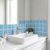 6" X 6" Ocean Blue Mosaic Peel And Stick Removable Tiles