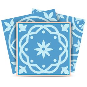 7" x 7" Light Blue Vinyl Peel And Stick Removable Tiles
