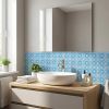 8" x 8" Light Blue Vinyl Peel And Stick Removable Tiles