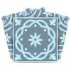 4" X 4" Baby Blue And Peach Mosaic Peel And Stick Removable Tiles