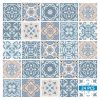 5" X 5" Baby Blue And Peach Mosaic Peel And Stick Removable Tiles