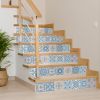 5" X 5" Baby Blue And Peach Mosaic Peel And Stick Removable Tiles