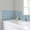 5" X 5" Baby Blue And Peach Mosaic Peel And Stick Removable Tiles