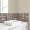 4" X 4" Espresso Brown Mosaic Peel And Stick Removable Tiles