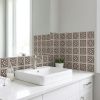 6" X 6" Espresso Brown Mosaic Peel And Stick Removable Tiles