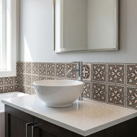 8" x 8" Gray Vinyl Peel And Stick Removable Tiles