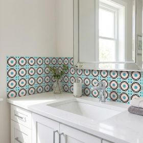 4" X 4" Sky Bluemosaic Peel And Stick Removable Tiles