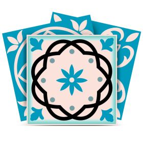 5" X 5" Sky Blue Mosaic Peel And Stick Removable Tiles